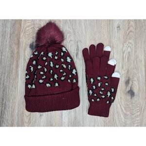 BERRY A464639 Chic Tweak Novelty Beanie with Pom and Glove Set